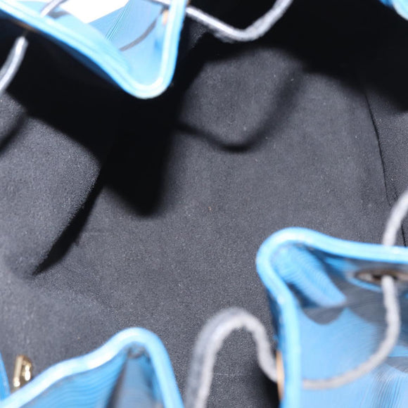 LOUIS VUITTON Epi Petit Noe Bag Bicolor Black Blue M44152 LV Auth BA8744