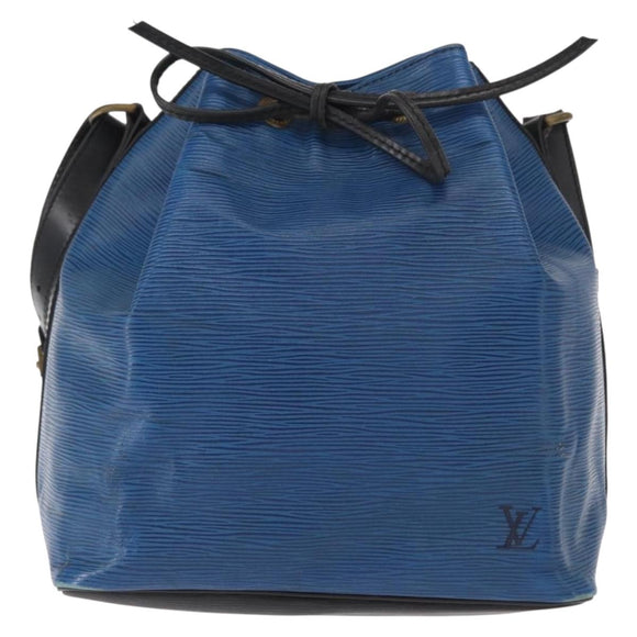 LOUIS VUITTON Epi Petit Noe Bag Bicolor Black Blue M44152 LV Auth BA8744