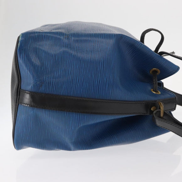 LOUIS VUITTON Epi Petit Noe Bag Bicolor Black Blue M44152 LV Auth BA8744