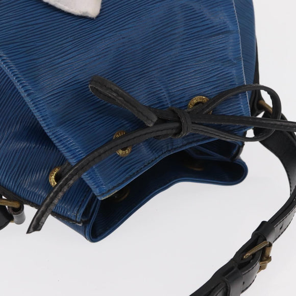 LOUIS VUITTON Epi Petit Noe Bag Bicolor Black Blue M44152 LV Auth BA8744