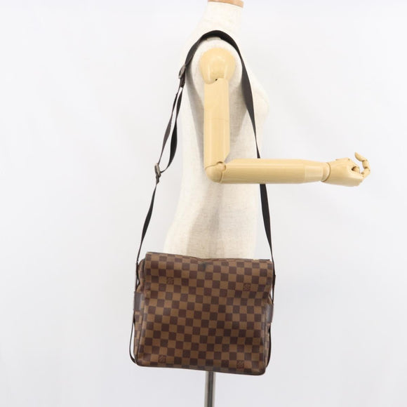 LOUIS VUITTON Damier Ebene Naviglio Shoulder Bag N45255 LV Auth BA8745