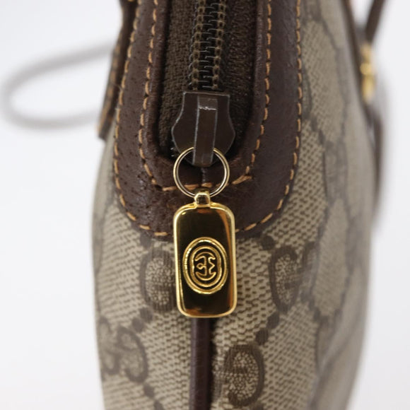 GUCCI GG Supreme Web Sherry Line Bag PVC Beige Gold 904 02 047 Auth BA8747