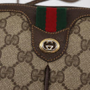 GUCCI GG Supreme Web Sherry Line Bag PVC Beige Gold 904 02 047 Auth BA8747-18