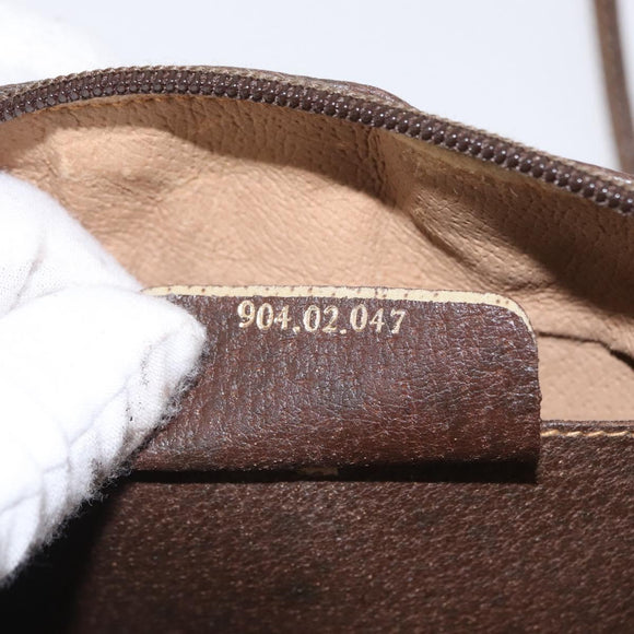 GUCCI GG Supreme Web Sherry Line Bag PVC Beige Gold 904 02 047 Auth BA8747