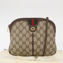 GUCCI GG Supreme Web Sherry Line Bag PVC Beige Gold 904 02 047 Auth BA8747-12