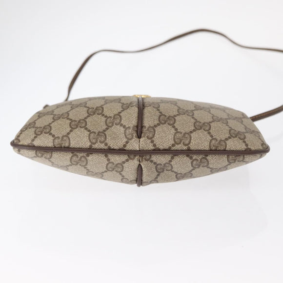 GUCCI GG Supreme Web Sherry Line Bag PVC Beige Gold 904 02 047 Auth BA8747