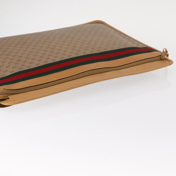 GUCCI Micro GG Supreme Web Sherry Line Bag PVC Beige 017 115 4126 Auth BA8748