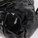 GUCCI Hand Bag Enamel Black Gold 197020 Auth BA8750-13