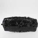 GUCCI Hand Bag Enamel Black Gold 197020 Auth BA8750-9
