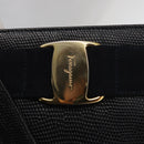 Salvatore Ferragamo Vala Tote Bag Leather Navy Gold Auth BA8751-17
