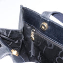 Salvatore Ferragamo Vala Tote Bag Leather Navy Gold Auth BA8751-20