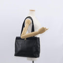 Salvatore Ferragamo Vala Tote Bag Leather Navy Gold Auth BA8751-21