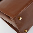 Salvatore Ferragamo Hand Bag Leather Brown Gold Auth BA8753-14