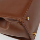 Salvatore Ferragamo Hand Bag Leather Brown Gold Auth BA8753-16