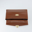 Salvatore Ferragamo Hand Bag Leather Brown Gold Auth BA8753-18