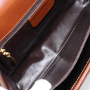 Salvatore Ferragamo Hand Bag Leather Brown Gold Auth BA8753-10