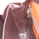 Salvatore Ferragamo Hand Bag Leather Brown Gold Auth BA8753-20