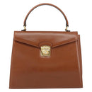 Salvatore Ferragamo Hand Bag Leather Brown Gold Auth BA8753-13