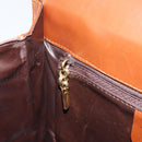 Salvatore Ferragamo Hand Bag Leather Brown Gold Auth BA8753-21