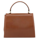 Salvatore Ferragamo Hand Bag Leather Brown Gold Auth BA8753-2