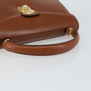 Salvatore Ferragamo Hand Bag Leather Brown Gold Auth BA8753-7