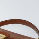 Salvatore Ferragamo Hand Bag Leather Brown Gold Auth BA8753-8