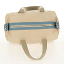 CHANEL Boston Bag Canvas Beige Silver CC Auth BA8755-15