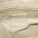 CHANEL Boston Bag Canvas Beige Silver CC Auth BA8755-23
