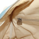 CHANEL Boston Bag Canvas Beige Silver CC Auth BA8755-26