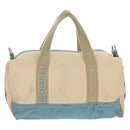 CHANEL Boston Bag Canvas Beige Silver CC Auth BA8755-3