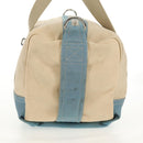CHANEL Boston Bag Canvas Beige Silver CC Auth BA8755-6