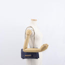 VALENTINO Studs Chain Shoulder Bag Leather Navy Gold Auth BA8756-24