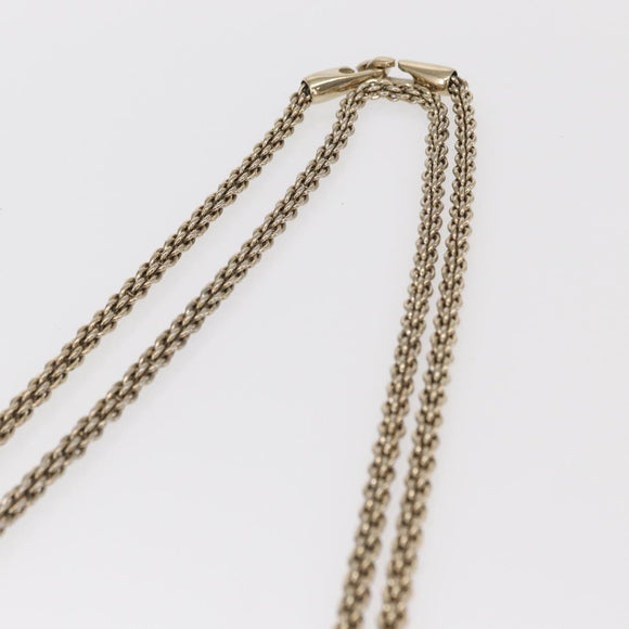 VALENTINO Studs Chain Shoulder Bag Leather Navy Gold Auth BA8756