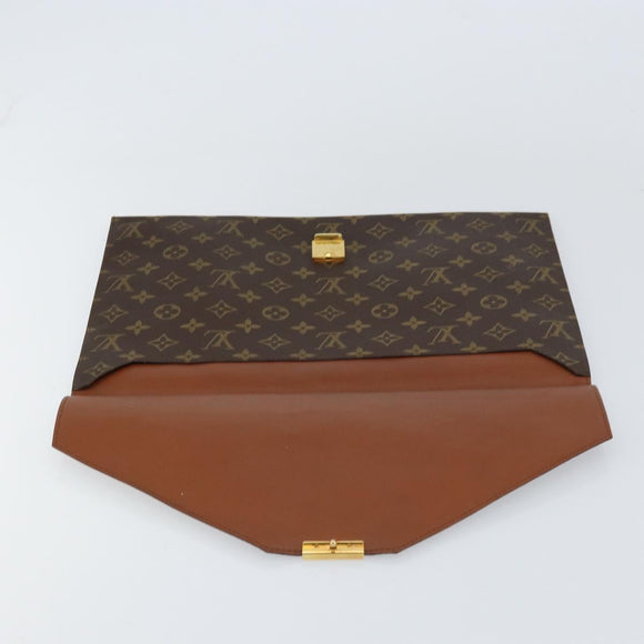 LOUIS VUITTON Monogram Posh Plate Briefcase M53522 LV Auth BA8758