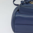 Christian Dior Backpack Leather Blue Auth BA875SAV-10