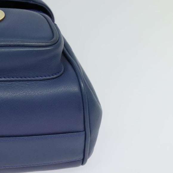 Christian Dior Backpack Leather Blue Auth BA875SAV