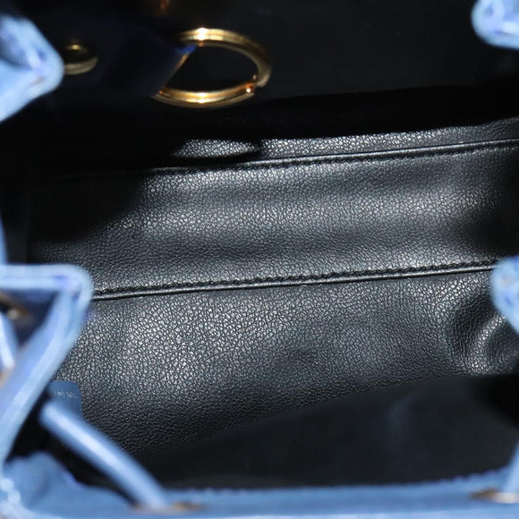 Christian Dior Backpack Leather Blue Auth BA875SAV