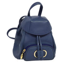 Christian Dior Backpack Leather Blue Auth BA875SAV-1