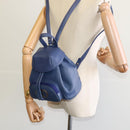 Christian Dior Backpack Leather Blue Auth BA875SAV-24