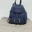 Christian Dior Backpack Leather Blue Auth BA875SAV-12