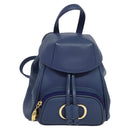 Christian Dior Backpack Leather Blue Auth BA875SAV-13