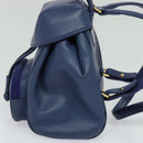 Christian Dior Backpack Leather Blue Auth BA875SAV-3