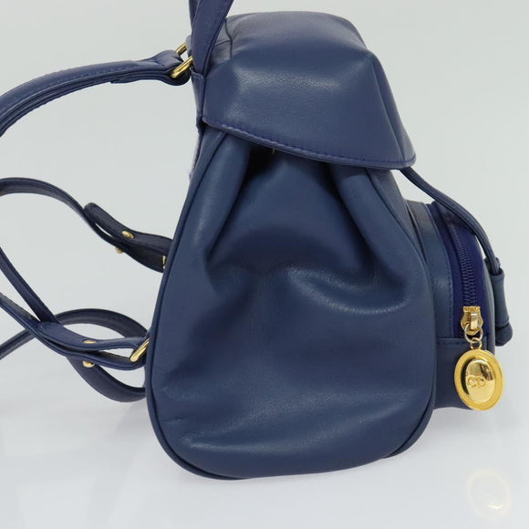 Christian Dior Backpack Leather Blue Auth BA875SAV