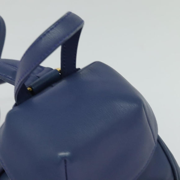 Christian Dior Backpack Leather Blue Auth BA875SAV