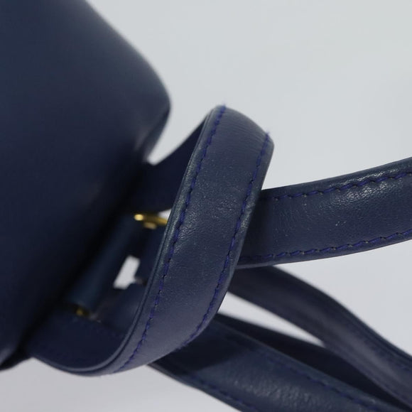 Christian Dior Backpack Leather Blue Auth BA875SAV