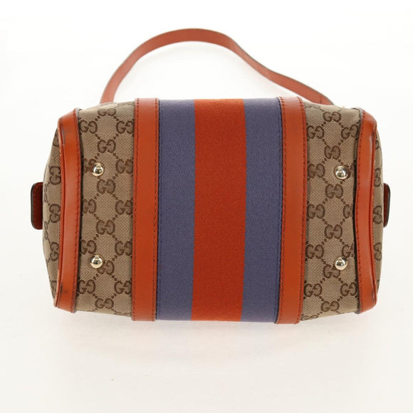 GUCCI GG Canvas Sherry Line Hand Bag 2way Beige Gold 269876 Auth BA8760