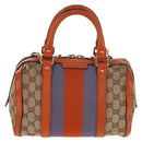 GUCCI GG Canvas Sherry Line Hand Bag 2way Beige Gold 269876 Auth BA8760-2