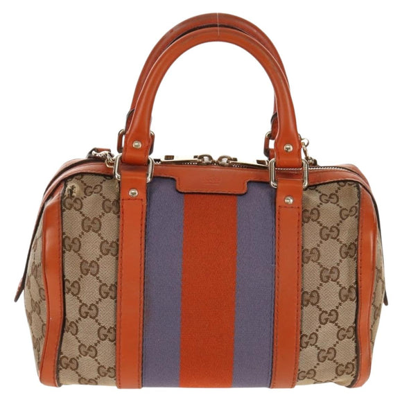 GUCCI GG Canvas Sherry Line Hand Bag 2way Beige Gold 269876 Auth BA8760