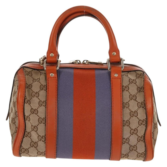 GUCCI GG Canvas Sherry Line Hand Bag 2way Beige Gold 269876 Auth BA8760