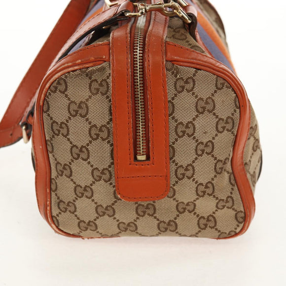 GUCCI GG Canvas Sherry Line Hand Bag 2way Beige Gold 269876 Auth BA8760